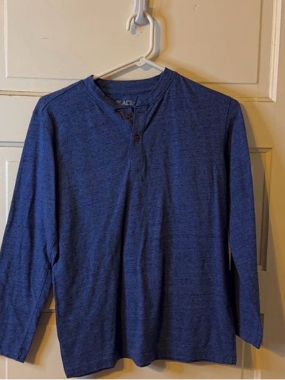 Place Men's Heather Navy Henley Long-Sleeve Shirt